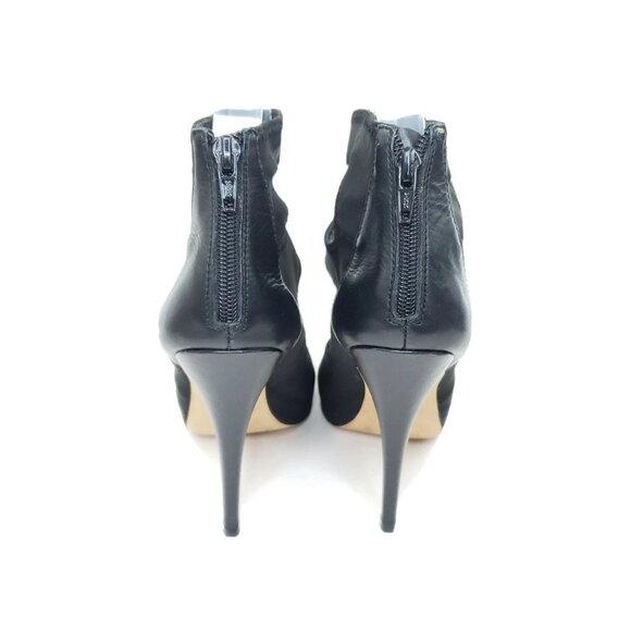 Charles David Black Cutout Peep Toe Stiletto Booties Leather Sole 7.5 - Picture 4 of 8